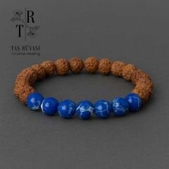 Rudraksha Tohumu Mavi Varisit Bileklik