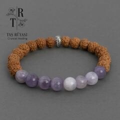 Rudroska Tohumu Ametist Bileklik 8 Mm