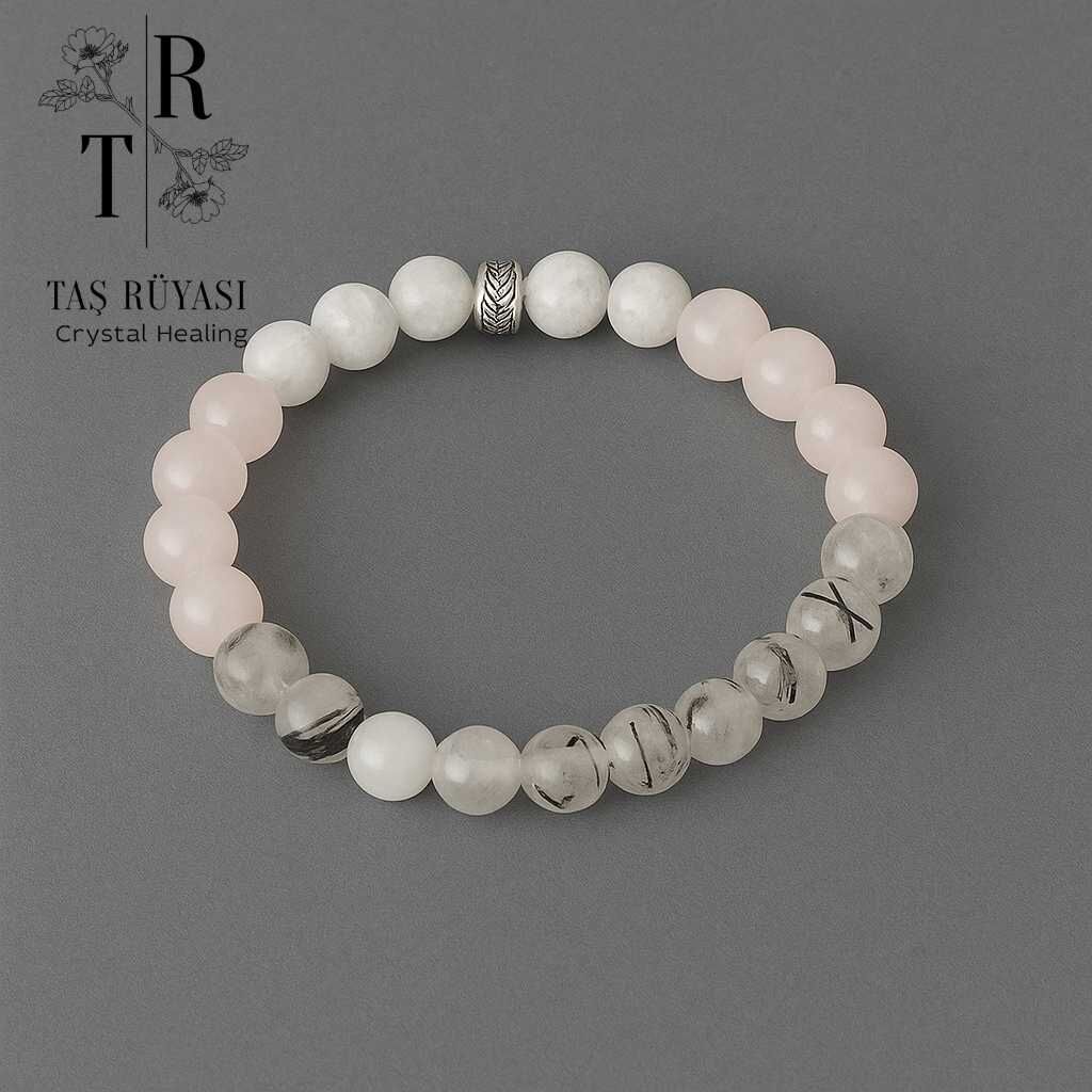 Rutil Kuvars Gül Kuvars Necef Bileklik | Duygusal ve Fiziksel Denge