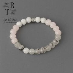 Rutil Kuvars Gül Kuvars Necef Bileklik | Duygusal ve Fiziksel Denge