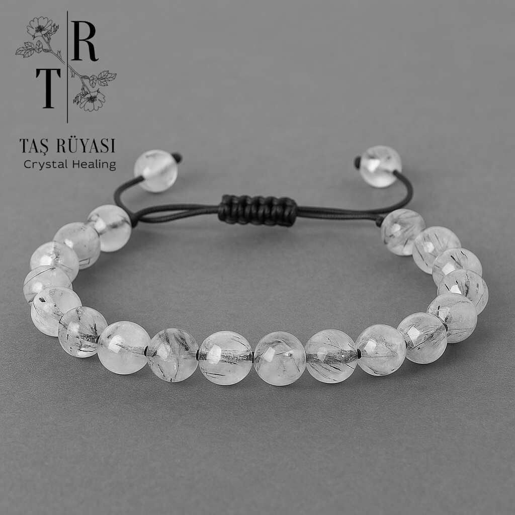 Rutil Kuvars Örme Bileklik 8 Mm