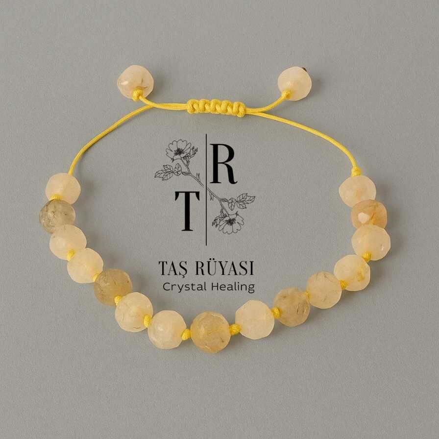 Sarı (gold) Rutil Kuvars Örme Bileklik