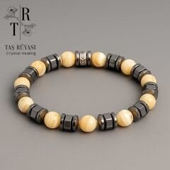 Sedef Taşı Hematiti Doğal Taş Bileklik 7 Mm