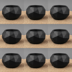 9’lu Geometrik Siyah Mini Saksı Seti