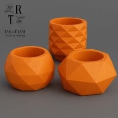 3'lü Geometrik Beton Saksı