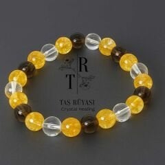 Sitrin Kristal Kuvars Dumanlı Kuvars Bileklik 8 Mm