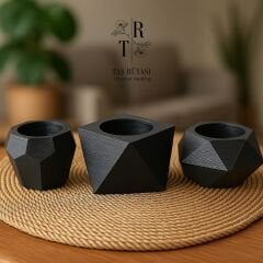 3'lü Geometrik Beton Saksı