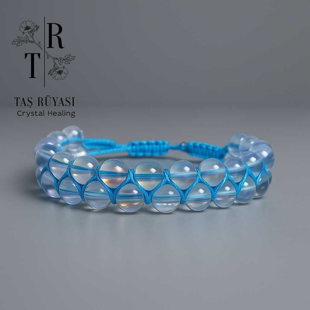 Titanyum Kuvars Çift Sıra Örme Bileklik