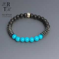 Turkuaz Hematit Obsidyen Bileklik