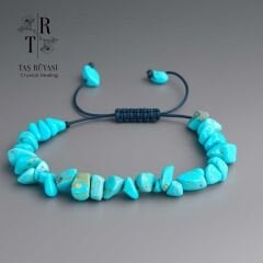 Turkuaz Nazar Taşı Örme Bileklik