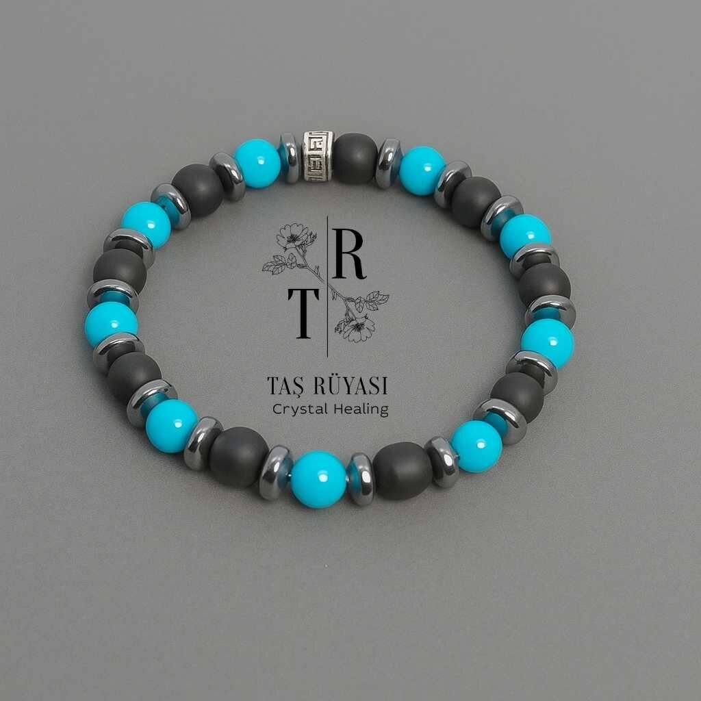 Turkuaz Obsidyen Bileklik 6 Mm