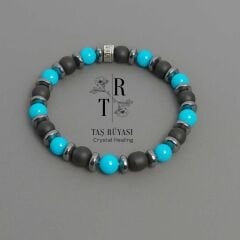 Turkuaz Obsidyen Bileklik 6 Mm