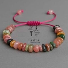 Turmalin Kırık Taş Örme Bileklik