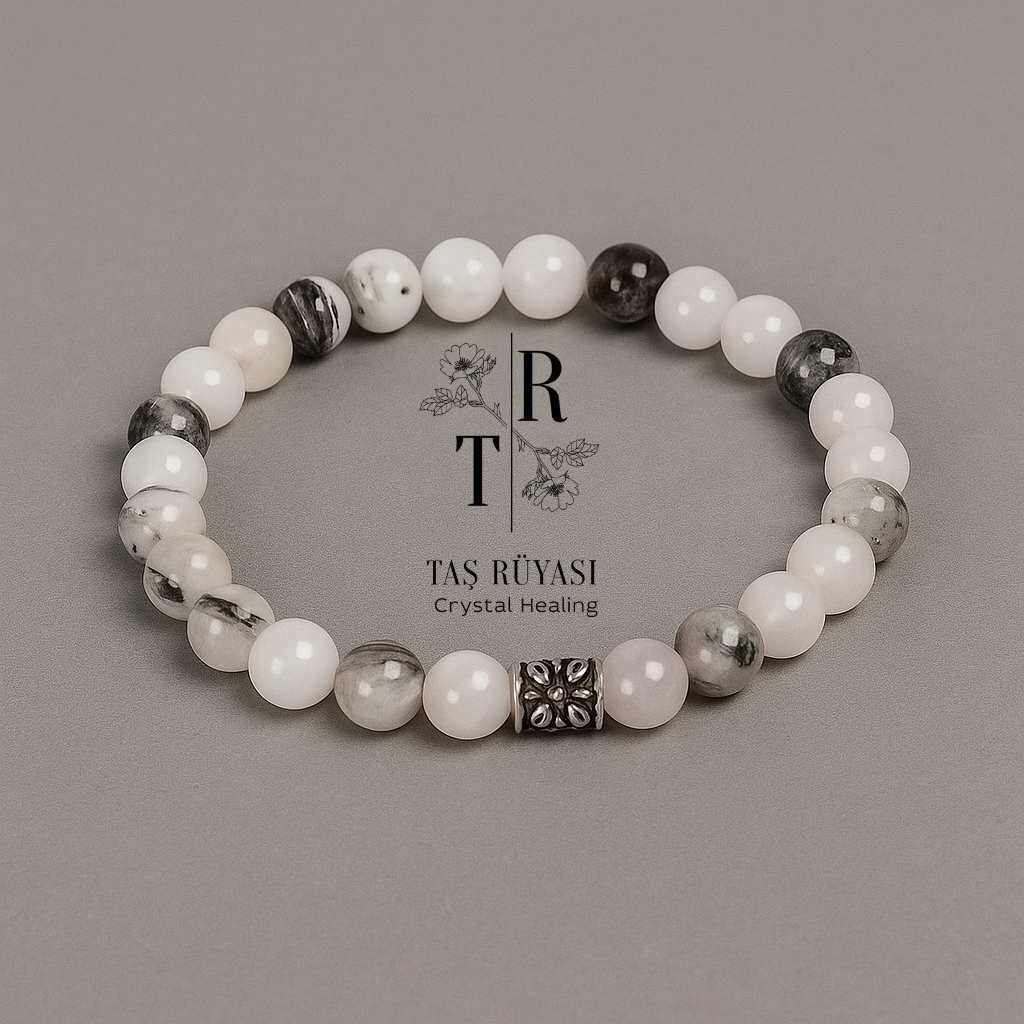 Turmalinli Rutil Kuvars Bileklik 8 Mm