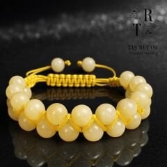 Solar Pleksus Enerji Serisi | Kalsit Taşı Paracord Bileklik 8 mm