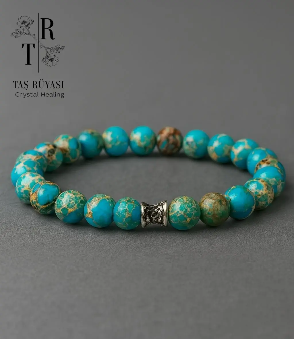 Mavi Varisit Taşı Bileklik 8 mm – Huzur, İletişim ve Duygusal Denge