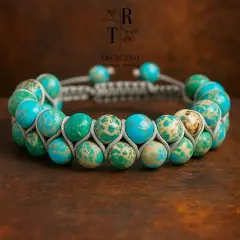 Varisit Taşı Çift Sıra Örme Bileklik 8 Mm