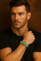 Varisit Taşı Çift Sıra Örme Bileklik 8 Mm