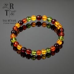 Çok Renkli Kehribar Bileklik (Yetişkin)