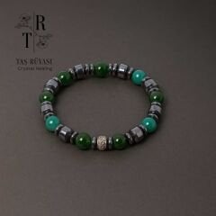 Aventurin – Yeşim – Hematit Taşı Bileklik | Denge, Güç ve Huzurun Birleşimi