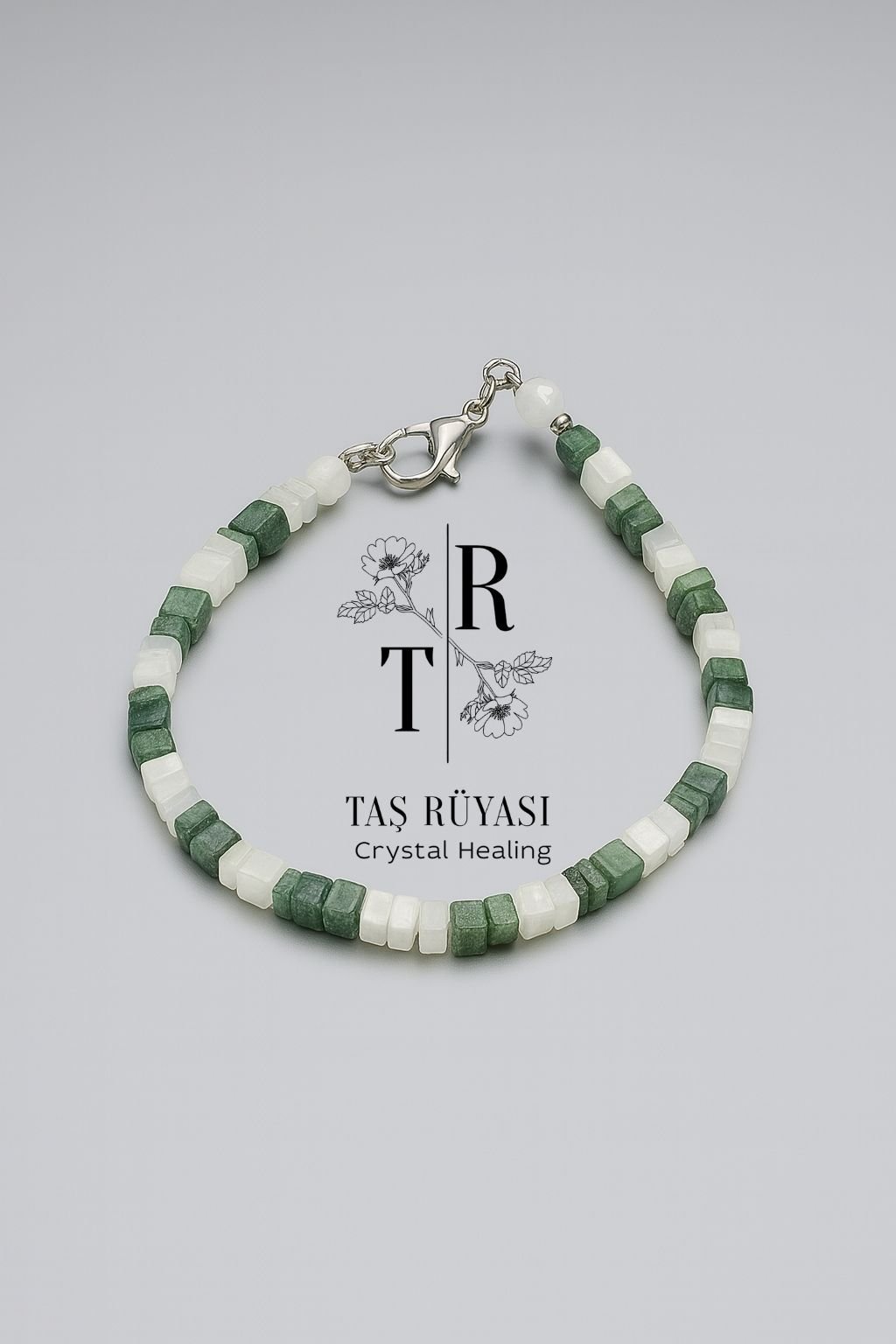 Zümrüt Ay Taşı 6 Mm Bileklik (ayarlı Zincir Uzatma)