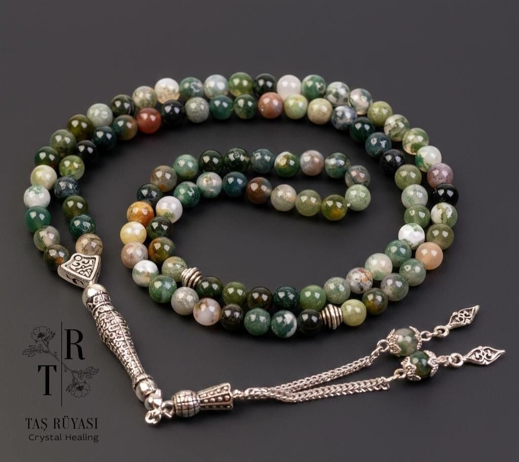 Hint Akik Doğal Taş 99’luk Dua Tesbihi (6 mm) - Şifa ve Dengenin Kadim Enerjisi