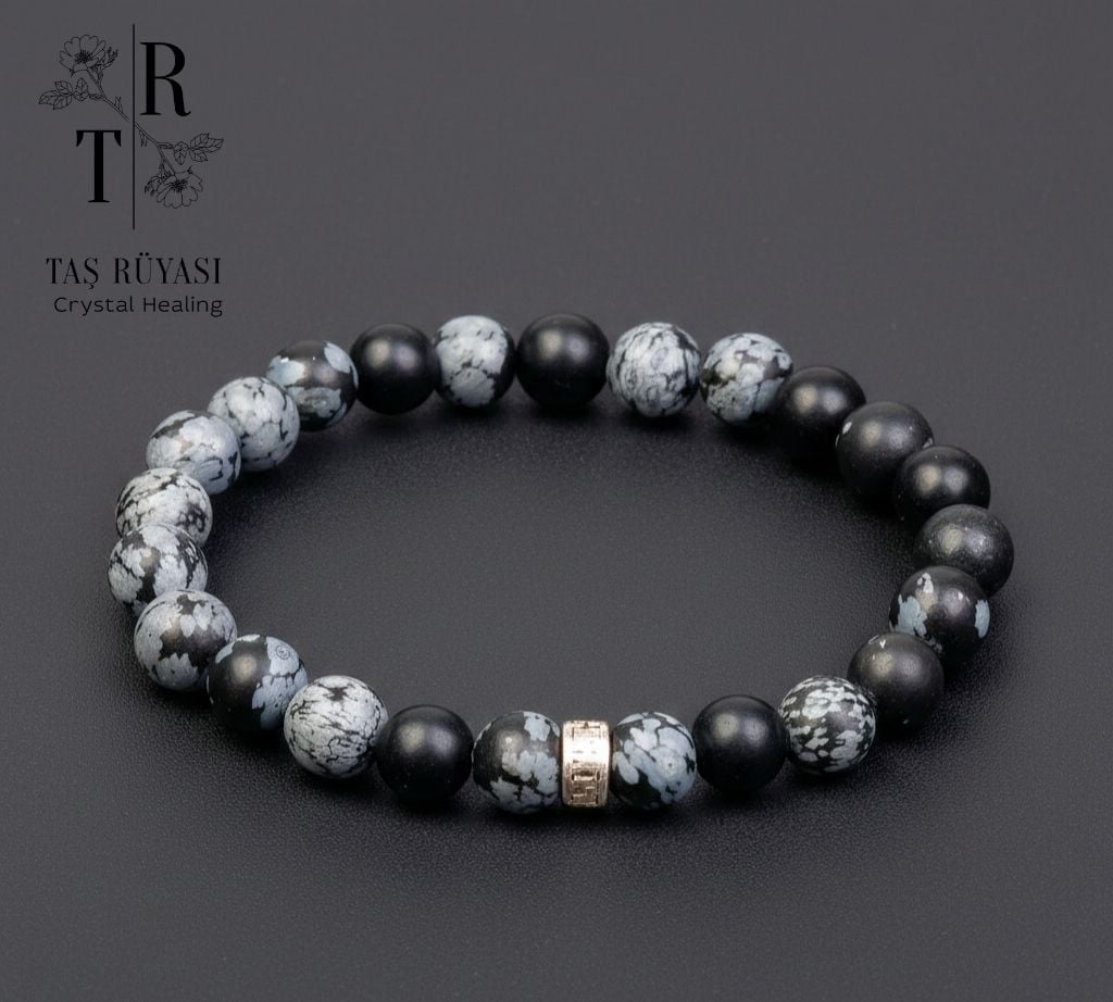 Kartanesi Obsidyen Doğal Taş Bileklik (8 mm)