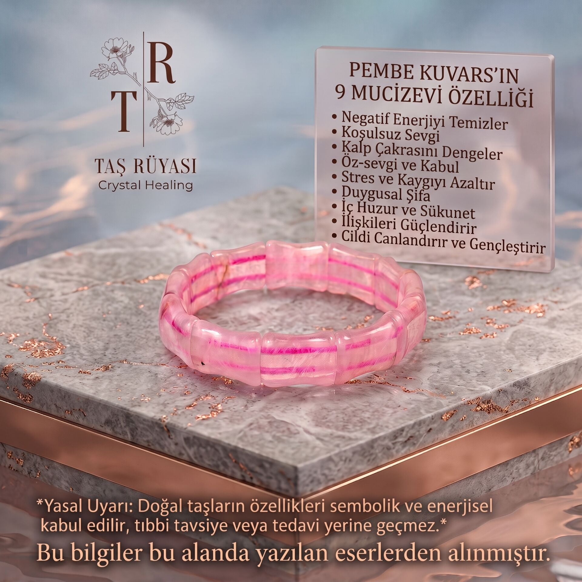 Pembe Kuvars Rolex Bileklik