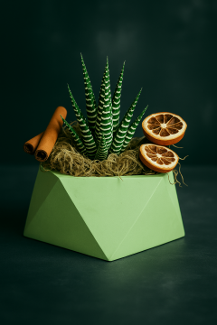 Geometrik Beyaz Beton Saksı 12 cm | Modern Dekoratif Saksı
