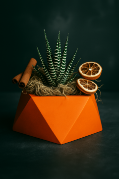 Geometrik Beyaz Beton Saksı 12 cm | Modern Dekoratif Saksı