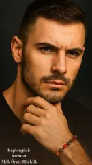 Kırmızı Akik Kapnlangözü Örme Bileklik