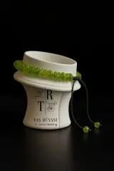 Peridot ( Zebercet) Şifacı Taşı Örme Bileklik