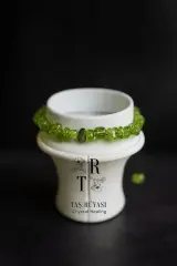 Peridot ( Zebercet) Şifacı Taşı Örme Bileklik