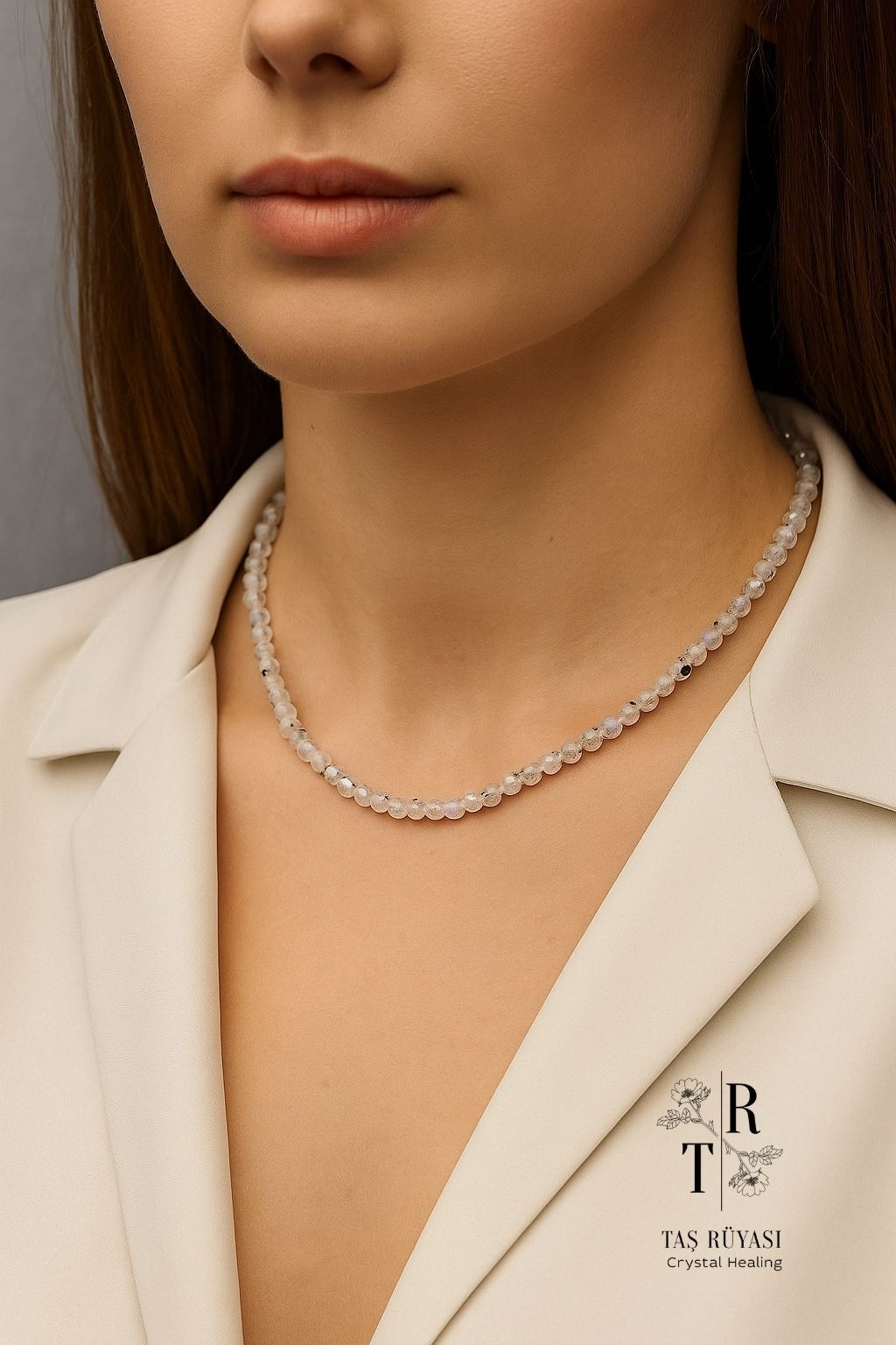 Aytaşı Faset Kesim 4 mm Kolye ( Yüksek Kalite) | Nazar ve Denge Kolyesi