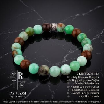 Krizopraz Taşı Bileklik 8 mm