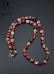 Karnelyon Akik Amorf Kolye Doğal Taş Kolye