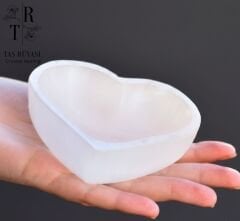 Selenit Taşı Kalp Şeklinde Kase