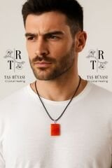 Kırmızı Akik Kolye Ucu (Doğal Taş) – Enerji, Güç ve Koruma Sembolü