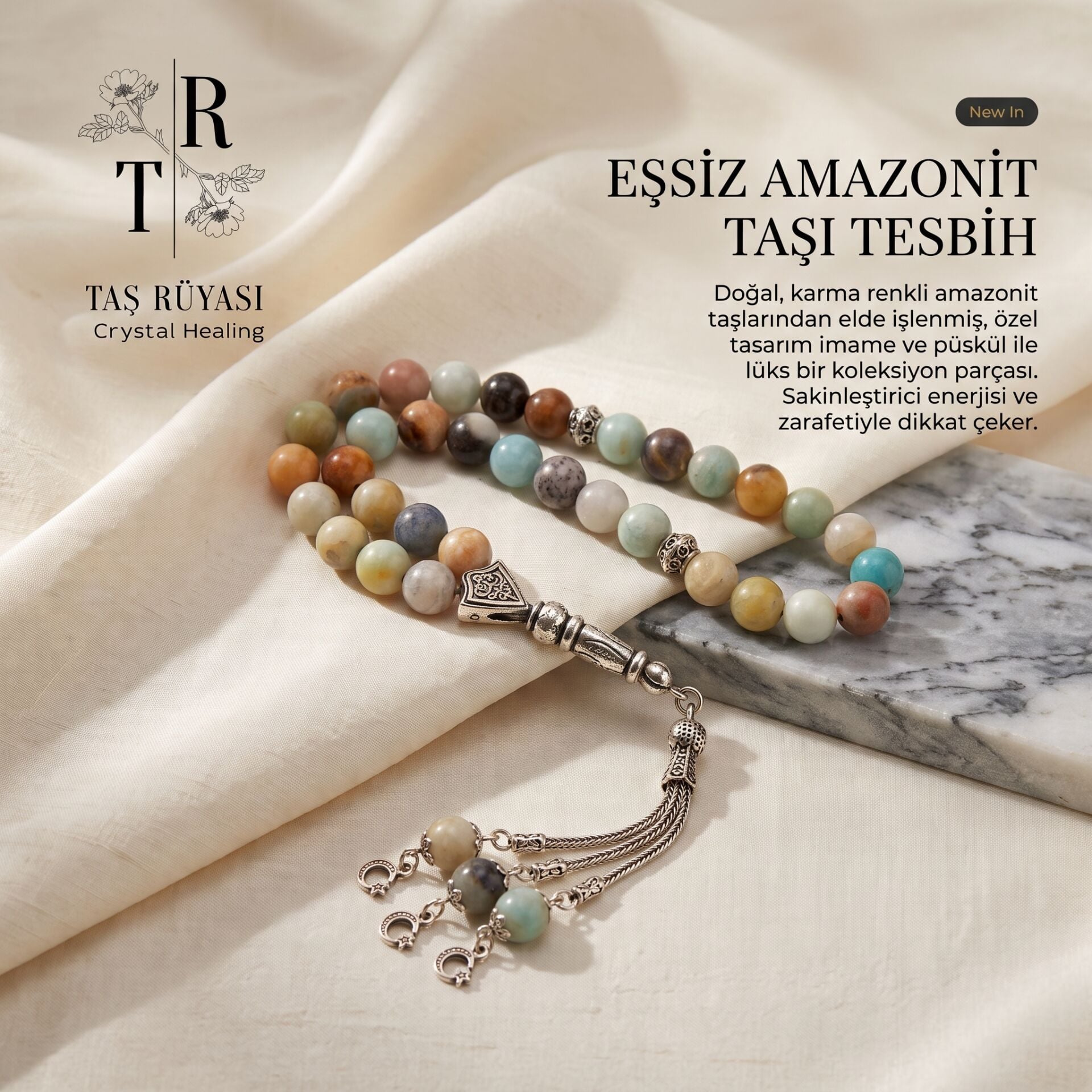 33’lük Amazonit Tesbih | İletişim Enerjisi