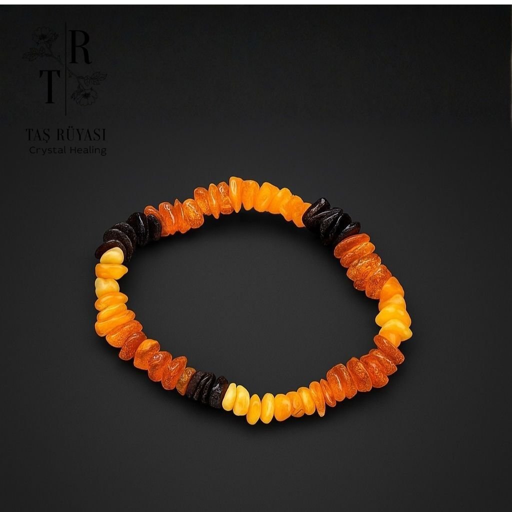 Doğal Kehribar Bileklik – Amber Ton Geçişli Enerji ve Koruma Bilekliği