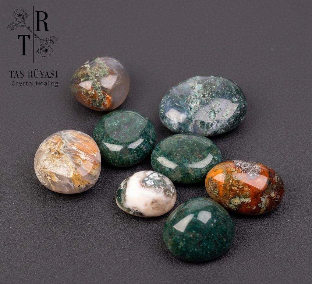 Yosun Akik Tımbıl Doğal Taş 10-15 gr | Bolluk Bereket ve Doğa Enerjisi Taşı