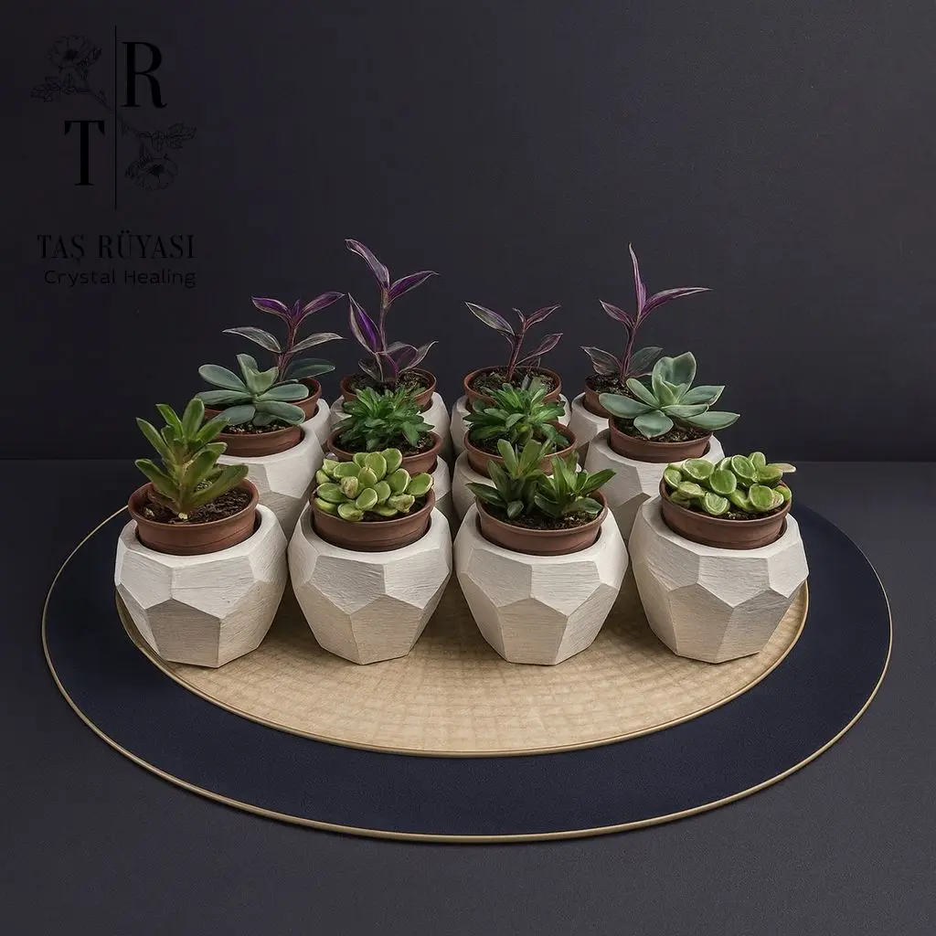 25 Adet Beton Saksılı Sukulent Set ( Organizasyonlar için)