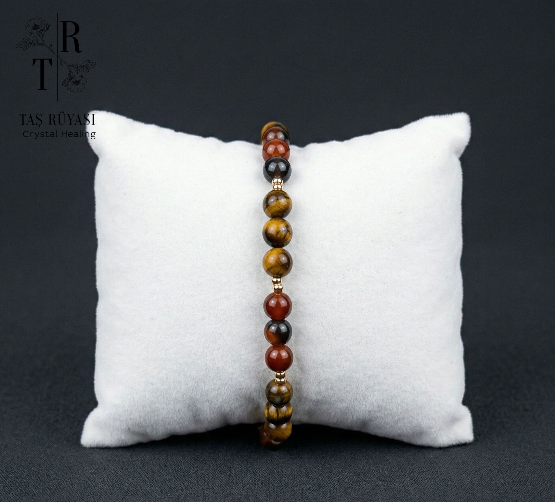 Kaplangözü Kırmızı Akik Örme Bileklik