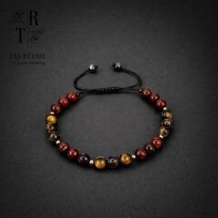 Kaplangözü Kırmızı Akik Örme Bileklik