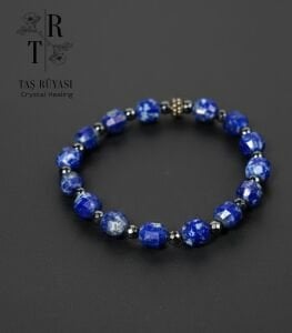 Lapis Lazuli Hematit Bileklik | Doğal Taş Enerji Bilekliği