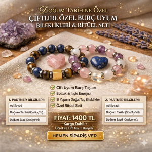 Doğum Tarihine Göre Kişiye Özel Çift Bileklik – Burç Uyum Taşları, İlişki Enerjisi & Bolluk Ritüel Seti