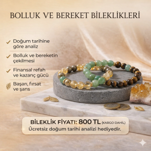 Bolluk ve Bereket Bilekliği | Doğum Tarihi Analizli Kişiye Özel Doğaltaş Bileklik