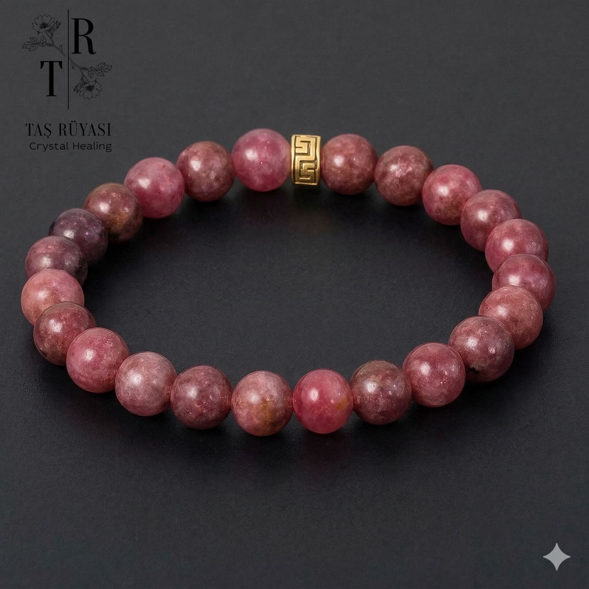 Lepidolit 8 mm Bileklik | Doğal Taş Sakinleştirici Enerji Bilekliği