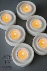 Beton Tealight Mumluk Seti – 6 Adet | Minimal & Modern Tasarım