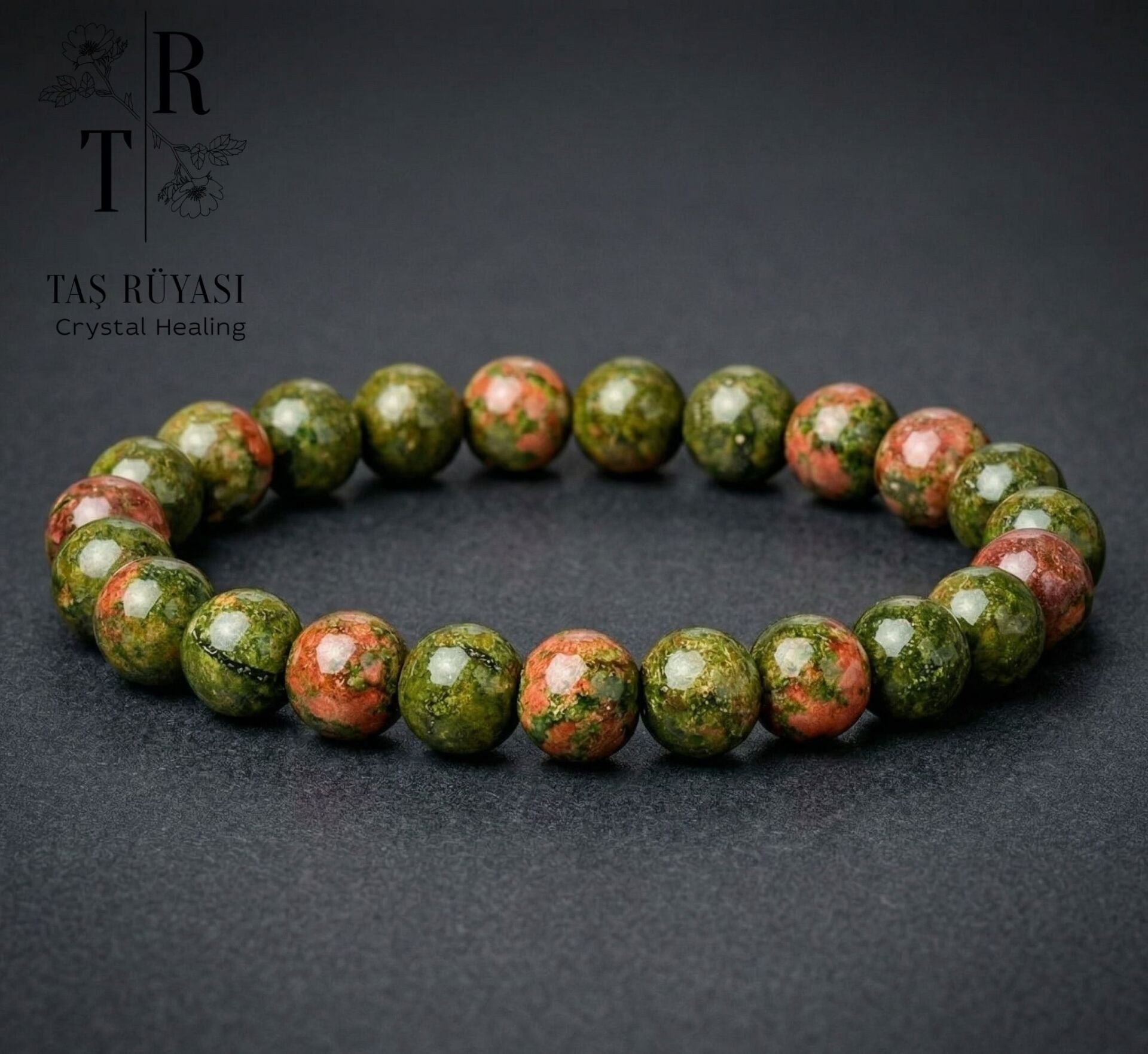 Unakit 8 mm Doğal Taş Bileklik | Denge, Huzur ve Kalp Çakrası Enerji Bilekliği